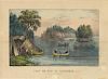 View on the St. Lawrence. Indian Encampment - Small Folio Currier & Ives
