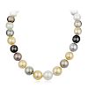 A Large Multi-Colored Cultured Pearl Necklace