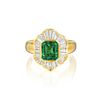 An Emerald and Diamond Ballerina Ring, Italian