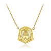 A Shield-Cut Yellow Diamond Pendant Necklace