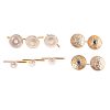 A Collection of Gent's Cufflinks & Studs in Gold
