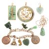 A Collection of Jade Jewelry with Charm Bracelet
