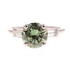 A 2.55ct Treated Green Diamond Ring in Platinum