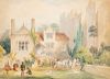 George Morland, watercolor,  country house