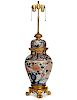 A French bronze and Imari covered vase now a lamp