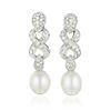 A Pair of Cultured Pearl and Diamond Earrings, Italian
