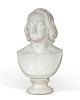 An English carved marble bust of a gentleman