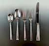 Five Pieces Old Newbury Crafters Sterling Flatware