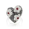 A Diamond and Ruby Heart Ring