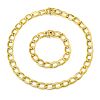 A Gold Link Necklace and Bracelet Set