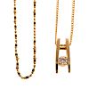 A Ladies Diamond Pendant and Gold Chain