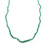 A Strand of Emerald Beads with Diamond Clasp