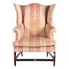 Federal Mahogany Upholstered Wing Chair