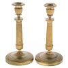 Pair French Empire Brass Candlesticks