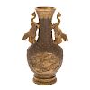 Japanese Gilt Bronze Vase in Chinese Taste