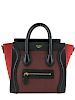 Celine Calfskin Leather and Suede Tricolor Nano Luggage Tote Bag 