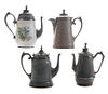 Four Graniteware Coffeepots