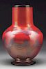 Tiffany Favrile Red Decorated Vase.