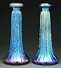 Pair Of Durand Blue Egyptian Crackle Vases.