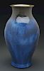 Fulper Pottery Large Blue High Gloss Vase.                                      