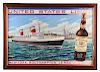 An Unusual Artist's Advertising Proof for Jameson Whiskey Featuring the S.S. United States Sailing from New York to Cork to Le Havre.
