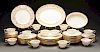 Wedgwood Dinner Service for 12 in "Gold Florentine" Pattern.