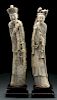 Lot of 2: Carved Ivory Japanese Man and Woman.