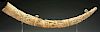 Rare Deeply Carved European Ivory  Horn with Hunting Animals.