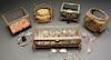 Lot of 5: Victorian Glass and Metal Jewelry Boxes & Trifani Stering with Miscellaneous Jewelry.