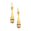 VICTORIAN STYLE YELLOW GOLD DROP EARRINGS