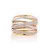 DIAMOND & TRICOLOR GOLD BAND RING