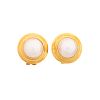 MABE PEARL & YELLOW GOLD EARRINGS