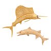 YELLOW GOLD FISH BROOCHES