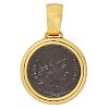 ROMAN IMPERIAL COIN & YELLOW GOLD PENDANT