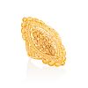 YELLOW GOLD LACE NAVETTE RING