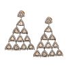 DIAMOND & SILVER-TOPPED YELLOW GOLD EARRINGS 
