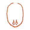 VICTORIAN CORAL NECKLACE & EARRINGS