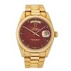 ROLEX YELLOW GOLD "STELLA" OYSTER PERPETUAL DAY-DATE CHRONOMETER WATCH 