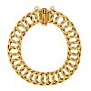 YELLOW GOLD DOUBLE CURB LINK BRACELET
