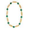 CHRYSOPRASE & YELLOW GOLD BEAD NECKLACE
