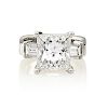 5.14 CTS. SQUARE MODIFIED BRILLIANT-CUT DIAMOND ENGAGEMENT RING 