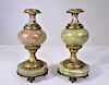 Pair of French Champleve Candlesticks