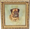 Antique Signed English Dog, Oil on Canvas