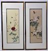Chinese Silk Embroidery Butterflies, Framed