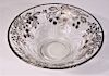 Glass and Silver Bowl Fruit Vine Motif