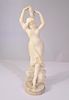 Classic Carved Alabaster Statue of a Maiden