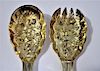 Pair of Sheffield Gold Wash Salad Serving Pieces