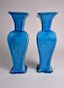 Pair of Glazed Ceramic Turquoise Chinese Vases