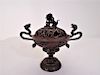 Chinese Bronze Incense Burner with Foo Dog Lid