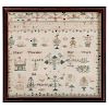 Pennsylvania Sampler by Mary Thanley, Dated 1829